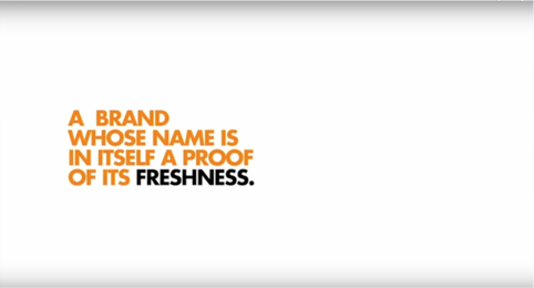 隨著製造時間變動的品牌名稱，向你證明它就是最新鮮的柳橙汁品牌！